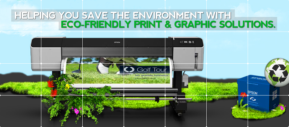 green printing options set in a golf course